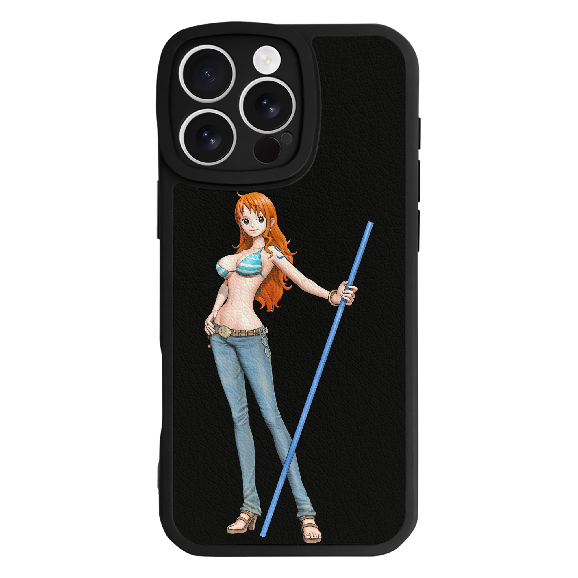 （画像用） ワンピース ナミ ONE PIECE Nami 【iPhone 16シリーズ対応】シリコンスマホケース（レザー調） 材質：シリコン